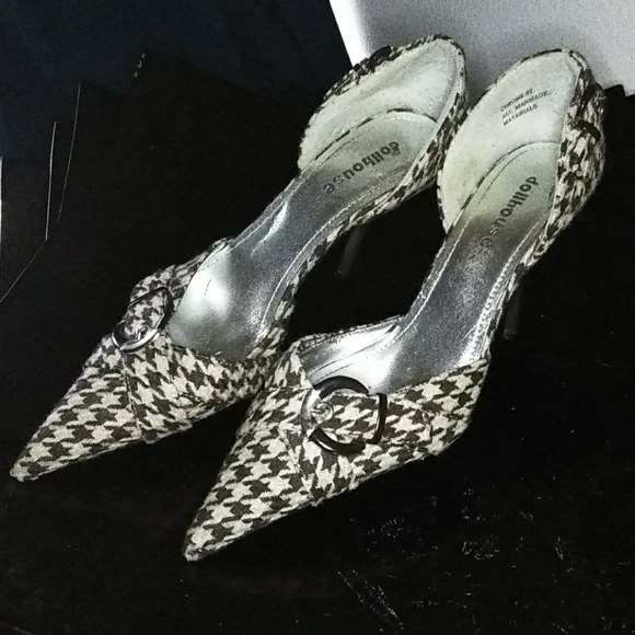 Brown houndstooth pointy heel 10M - Picture 1 of 3